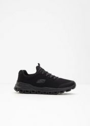 Wygodne, wsuwane sneakersy marki Sketchers z pianką z pamięcią. Czarne buty sportowe casual bonprix, bez wzorów, bez zapięcia. Za 339.99 zł.