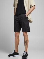 Jack&Jones Szorty materiałowe 12182555 Czarny Regular Fit. Czarne szorty Jack&Jones, m, bez wzorów, z bawełny. Za 164.99 zł.