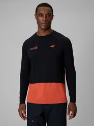 4F Longsleeve trekkingowy regular męski - czarny XXL. Czarne bluzki z długim rękawem 4F, l, bez wzorów, z włókna, bez kołnierzyka, bez ramiączek. Za 149.99 zł.