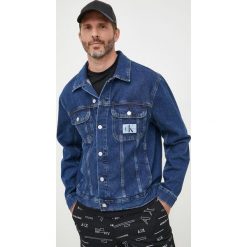 Calvin Klein Jeans kurtka jeansowa męska kolor granatowy przejściowa. Niebieskie kurtki Calvin Klein Jeans, l, bez wzorów, z denimu, bez kaptura. W wyprzedaży za 459.99 zł.