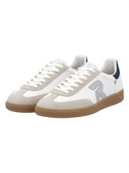 Rieker Skórzane sneakersy w kolorze biało-beżowym rozmiar: 44. Białe buty sportowe casual Rieker, bez wzorów, ze skóry, bez zapięcia. Za 166.49 zł.