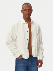 Tommy Hilfiger Kurtka jeansowa MW0MW45096 Biały Regular Fit. Białe kurtki Tommy Hilfiger, m, bez wzorów, z bawełny, bez kaptura. Za 569.99 zł.
