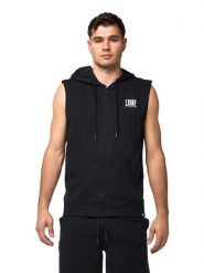 Leone Sporty męska bluza z kapturem bez rękawów i zamkiem błyskawicznym. Czarne bluzy z kapturem LEONE 1947 APPAREL, m, bez wzorów, z dżerseju, z kapturem. Za 218.92 zł.