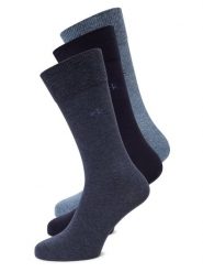 Calvin Klein Skarpety w 3-paku Mężczyźni Bawełna niebieski marmurkowy, 39-42. Niebieskie skarpety CALVIN KLEIN, bez wzorów, z bawełny. Za 89.95 zł.