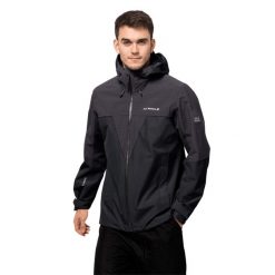 Kurtka wodoodporna Jack Wolfskin DNA Rhapsody. Czarne kurtki Jack Wolfskin, l, bez wzorów, z hardshellu, bez kaptura. Za 847.70 zł.