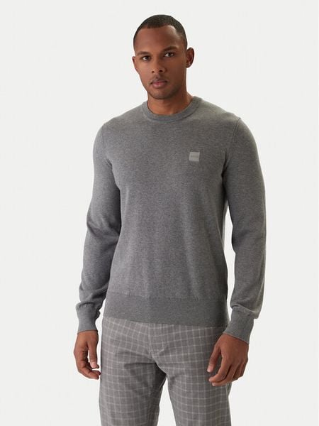 BOSS Sweter Kanovano 50527583 Szary Regular Fit. Szare swetry rozpinane Boss, m, bez wzorów, z bawełny, bez kołnierzyka, bez ramiączek. Za 549.99 zł.