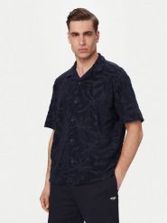 BOSS Polo Flower 50559204 Granatowy Regular Fit. Niebieskie koszulki polo Boss, l, bez wzorów, z bawełny, bez kołnierzyka, bez ramiączek. Za 499.99 zł.
