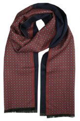 Elegancki Szalik Bawełniany - Alties - Ceglana Czerwień, Drobny Wzór. Czerwone szaliki Alties, bez wzorów, z bawełny. Za 99.00 zł.