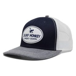 Czapka Trucker - 6 Paneli / Dorośli / Jeden Rozmiar (Granatowy). Niebieskie czapki z daszkiem SURF MONKEY, z aplikacjami, z bawełny. Za 159.95 zł.