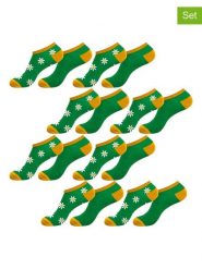 Lucky Socks Skarpety (8 par) w kolorze zielonym rozmiar: 43-46. Zielone skarpety Lucky Socks, bez wzorów, z bawełny. Za 65.99 zł.