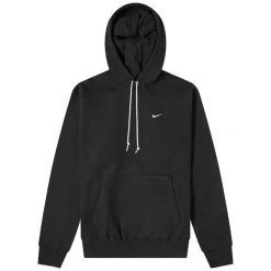 Bluza dresowa sportowa męska Solo Swoosh. Czarne bluzy bez kaptura Nike, m, bez wzorów, z bawełny, bez kaptura. Za 399.99 zł.