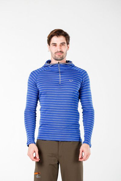 Bluza Turystyczna Męska Termoaktywna Woolona 100% Merino Thor z Kapturem. Niebieskie bielizna termoaktywna WOOLONA, m, bez wzorów, z wełny, bez ramiączek, trekkingowe. Za 405.00 zł.