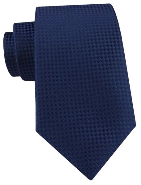 Męski Krawat Alties - Głęboki Granat, Mikrofaktura Materiału. Niebieskie krawaty i muchy Alties, bez wzorów, z tkaniny. Za 55.00 zł.