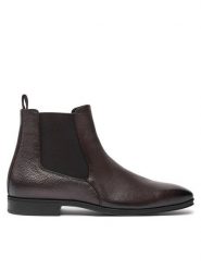 BOSS Sztyblety Theon 50529228 Brązowy. Brązowe botki sznurowane Boss, bez wzorów, ze skóry, bez obcasa, bez zapięcia. Za 1,199.00 zł.