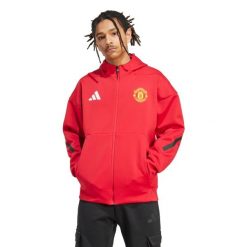 Bluza z kapturem Manchester United Z.N.E. 2025/26. Czerwone bluzy z kapturem Adidas, bez wzorów, z kapturem. W wyprzedaży za 382.50 zł.