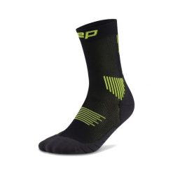 Męskie krótkie skarpety kompresyjne sportowe Core Run do połowy łydki CEP. Czarne odzież kompresyjna CEP, bez wzorów, z elastanu. Za 79.00 zł.