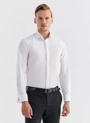 PAKO LORENTE – Koszula męska ODO P000B-1X-407-B-S. Białe koszule Pako Lorente, m, bez wzorów, z bawełny, bez kołnierzyka, bez ramiączek. Za 299.99 zł.