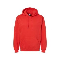 Bluza Z Kapturem Dla Dorosłych Unisex Softstyle Fleece Midweight. Czerwone bluzy GILDAN, m, bez wzorów, z kapturem. Za 78.99 zł.