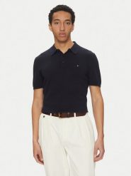 Tommy Hilfiger Polo Essential MW0MW37396 Granatowy Regular Fit. Niebieskie koszulki polo Tommy Hilfiger, m, bez wzorów, z bawełny, bez kołnierzyka, bez ramiączek. Za 299.99 zł.
