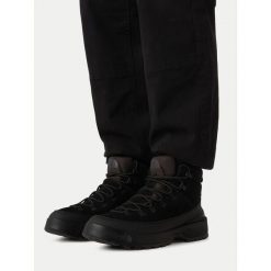 Trzewiki The North Face. Czarne botki sznurowane The North Face, bez wzorów, bez obcasa, bez zapięcia. Za 649.99 zł.