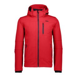 Kurtka męska turystyczna CMP 3A01787N. Czerwone kurtki softshell CMP, l, bez wzorów, z softshellu, z kapturem. W wyprzedaży za 293.99 zł.