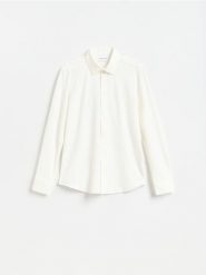 Strukturalna koszula super slim - złamana biel. Koszule Reserved, l, bez wzorów, z dzianiny, bez kołnierzyka, bez ramiączek. Za 119.99 zł.