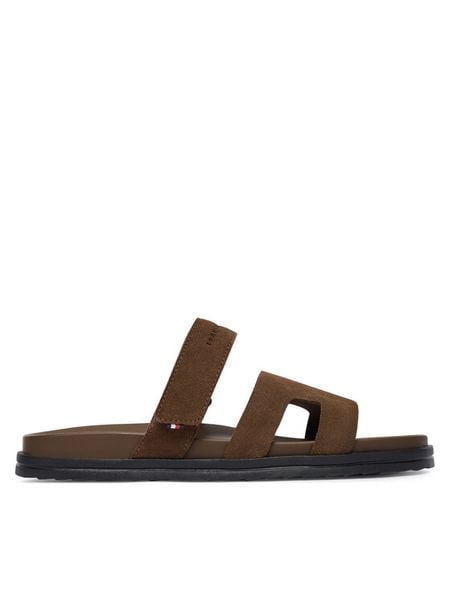 Tommy Hilfiger Klapki Adjustable Premium Suede Sandal FM0FM05774 Brązowy. Brązowe klapki Tommy Hilfiger, ze skóry. Za 369.99 zł.
