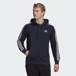 Bluza z Kapturem Essentials 3-Stripes Rozmiar S Niebieski - GK9081. Białe bluzy z kapturem Adidas, m, bez wzorów, z bawełny, z kapturem. Za 229.00 zł.