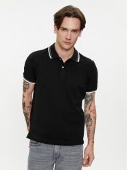 Geox Polo M4510Q T2649 F9000 Czarny Regular Fit. Czarne koszulki polo Geox, l, bez wzorów, z bawełny, bez kołnierzyka, bez ramiączek. Za 199.99 zł.