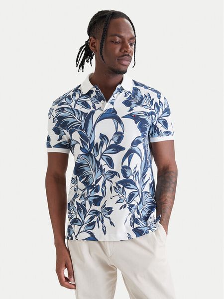 Tommy Hilfiger Polo Floral Aop MW0MW43125 Niebieski Regular Fit. Niebieskie koszulki polo Tommy Hilfiger, m, bez wzorów, z bawełny, bez kołnierzyka, bez ramiączek. Za 282.99 zł.
