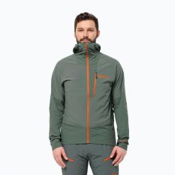 Kurtka softshell męska Jack Wolfskin Alpspitze Hoody. Zielone kurtki Jack Wolfskin, m, bez wzorów, z softshellu, bez kaptura. Za 629.99 zł.