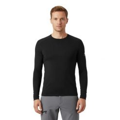 Koszulka z długim rękawem męska 100% wełny merynosów - Finn 210. Czarne bluzy FJORK MERINO, na zimę, m, bez wzorów, z wełny, bez kaptura. Za 519.00 zł.