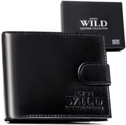 Portfel skórzany Always Wild N992L-P-GCL czarny. Czarne portfele Always Wild, bez wzorów, ze skóry. Za 59.99 zł.