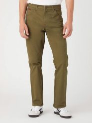 Wrangler Spodnie w kolorze oliwkowym rozmiar: W33/L32. Zielone spodnie materiałowe Wrangler, l, z aplikacjami, z materiału. Za 224.45 zł.