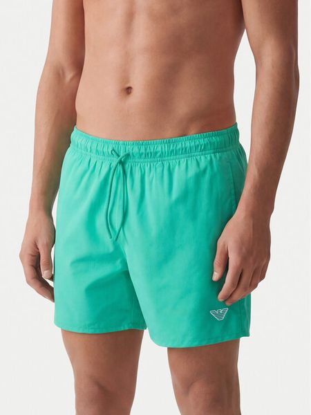 Emporio Armani Szorty kąpielowe EM000583 AF20424 U7308 Zielony Regular Fit. Zielone kąpielówki Emporio Armani, m, bez wzorów, z syntetyku. Za 299.99 zł.