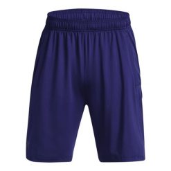 Spodnie sportowe męskie Under Armour 1376955468. Niebieskie spodnie materiałowe Under Armour, na co dzień, m, bez wzorów, z dresówki, casualowe, krótkie. Za 165.00 zł.
