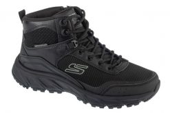 Buty trekkingowe męskie, Hillcrest 2.0 - Woodrock Peak. Czarne buty turystyczne Skechers, bez wzorów, z materiału, bez zapięcia, trekkingowe. Za 249.99 zł.