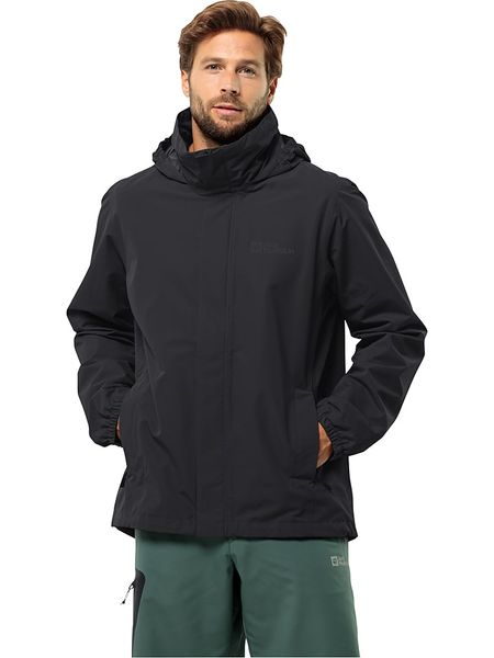 Jack Wolfskin Kurtka przeciwdeszczowa "Stormy Point" w kolorze czarnym rozmiar: M. Czarne kurtki outdoor i hardshell Jack Wolfskin, m, bez wzorów, z materiału, bez kaptura. Za 332.24 zł.