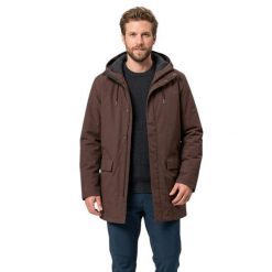 Kurtka turystyczna męska Vaude Coreway Parka. Brązowe kurtki Vaude, na zimę, l, bez wzorów, z materiału, z kapturem. Za 915.04 zł.