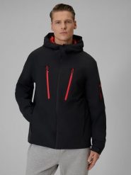 4F Kurtka przejściowa membrana 8000 męska - czarna S. Czarne kurtki 4F, l, bez wzorów, z materiału, bez kaptura. Za 499.99 zł.