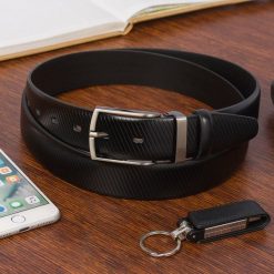 Pasek skórzany BELTIMORE r.130-145 cm E42 czarny. Czarne paski bez wzorów, klasyczne. Za 59.99 zł.