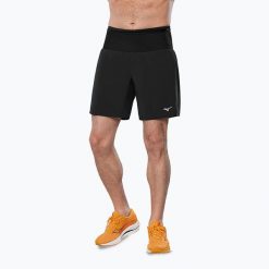 Spodenki do biegania męskie Mizuno Multi Pocket 2in1 7.5. Czarne odzież kompresyjna Mizuno, m, bez wzorów, z materiału, do biegania. Za 139.99 zł.