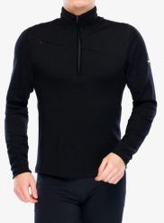 Bluza z zamkiem 1/2 Sensor Merino UP Fleece Short Zip. Czarne bielizna termoaktywna Sensor, s, bez wzorów, z materiału, bez ramiączek. Za 401.49 zł.
