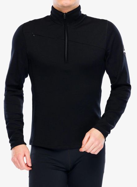 Bluza z zamkiem 1/2 Sensor Merino UP Fleece Short Zip. Czarne bielizna termoaktywna Sensor, s, bez wzorów, z materiału, bez ramiączek, snowboardowy. Za 412.49 zł.