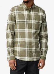 Koszula turystyczna Fjallraven Ovik Lite Flannel Shirt. Zielone koszule Fjällräven, s, bez wzorów, z bawełny, bez kołnierzyka, bez ramiączek. Za 413.99 zł.