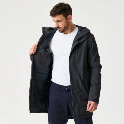 Ciepła długa kurtka żeglarska męska Decathlon 500. Czerwone kurtki TRIBORD, na zimę, l, bez wzorów, z lycry, z kapturem. Za 349.99 zł.