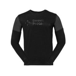 Długi rękaw z wełny merino Sweet Protection Hunter. Czarne bluzy SWEET PROTECTION, bez wzorów, z wełny, bez kaptura. Za 466.50 zł.