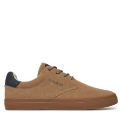 Półbuty s.Oliver. Brązowe eleganckie półbuty S.Oliver, bez wzorów, bez obcasa, bez zapięcia. Za 239.99 zł.