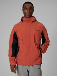 4F Kurtka trekkingowa membrana 10000 męska - pomarańczowa XXL. Brązowe kurtki 4F, l, bez wzorów, z materiału, bez kaptura. Za 499.99 zł.