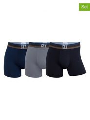 CR7 Bokserki (3 pary) w kolorze granatowo-szarym rozmiar: M. Niebieskie bokserki CR7, m, bez wzorów. Za 73.99 zł.